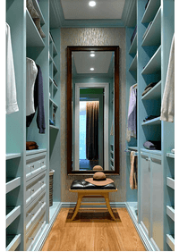 Параллельная гардеробная комната с большим зеркалом Алма-Ата (Алматы)